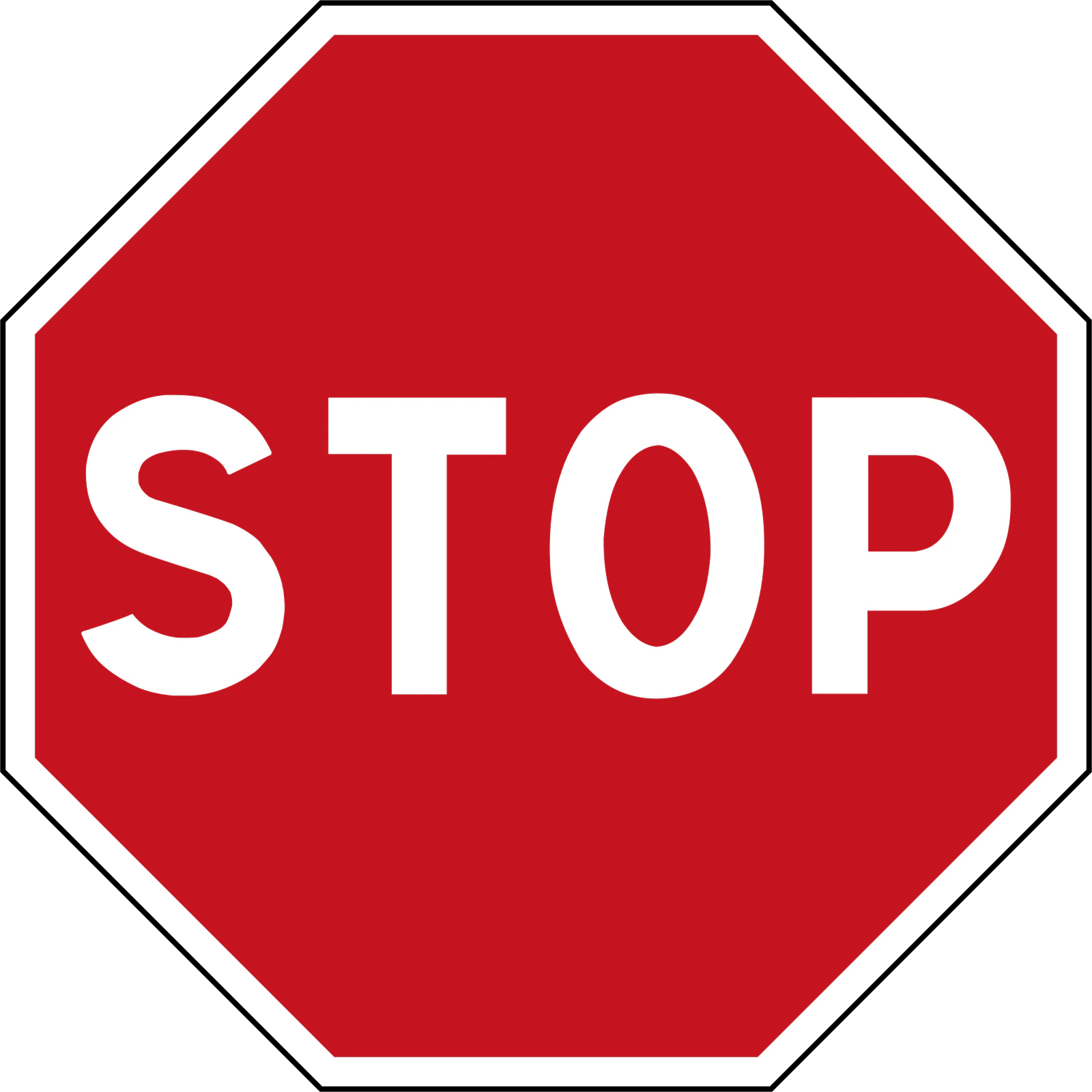 AB4 - Panneau routier Stop, cédez le passage