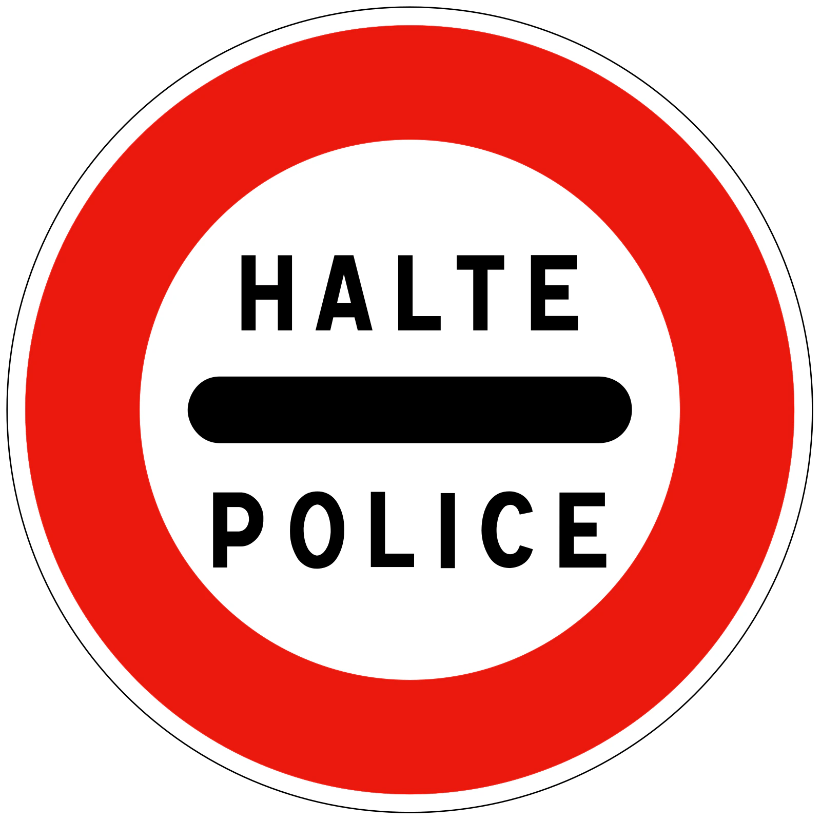 B5b - Panneau routier Stop - Police