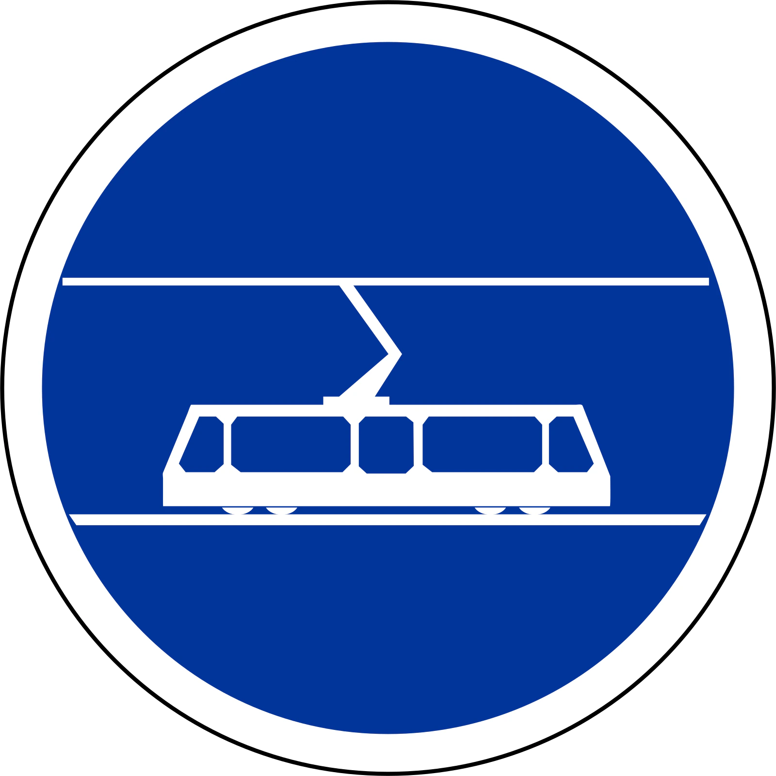 B27b - Panneau routier Voie de tramway
