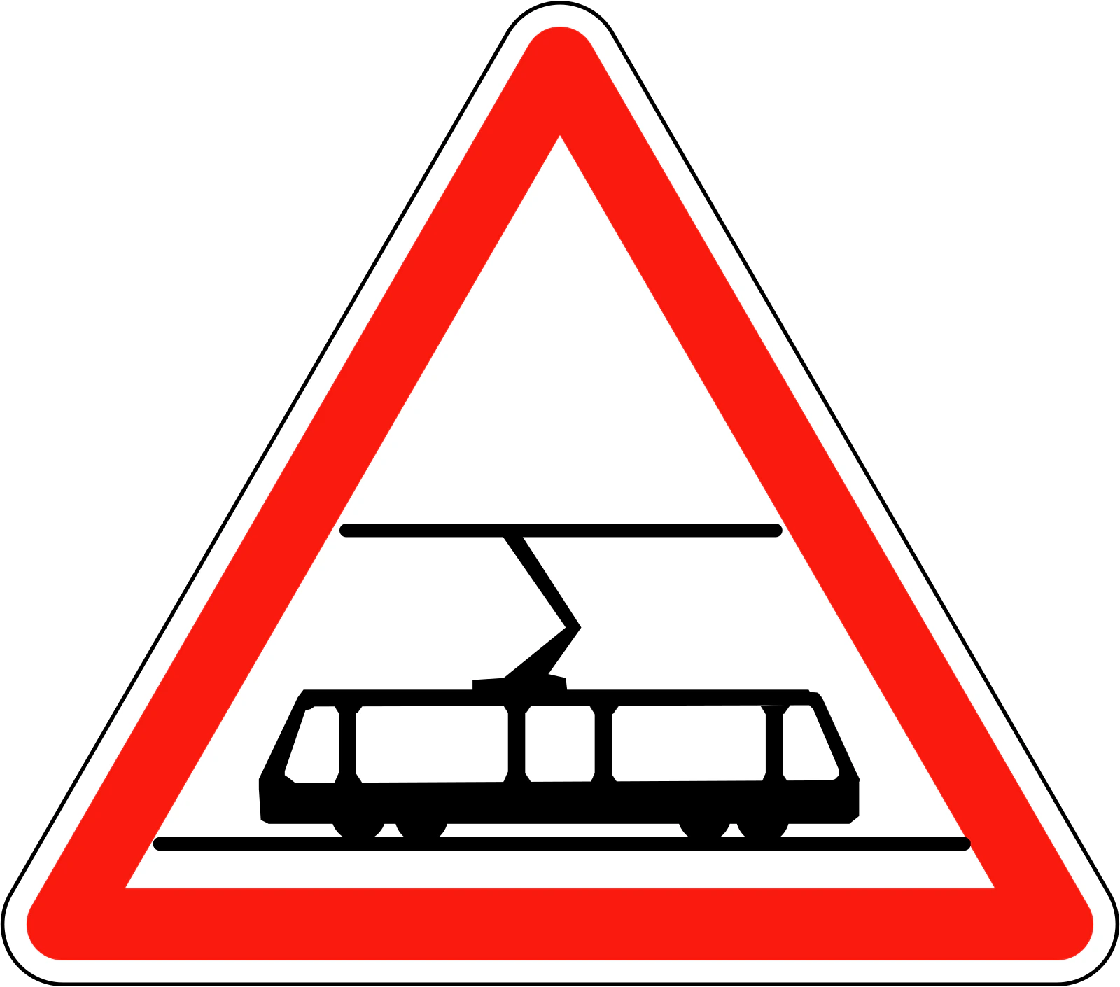 A9 - Panneau routier Passage de tramways