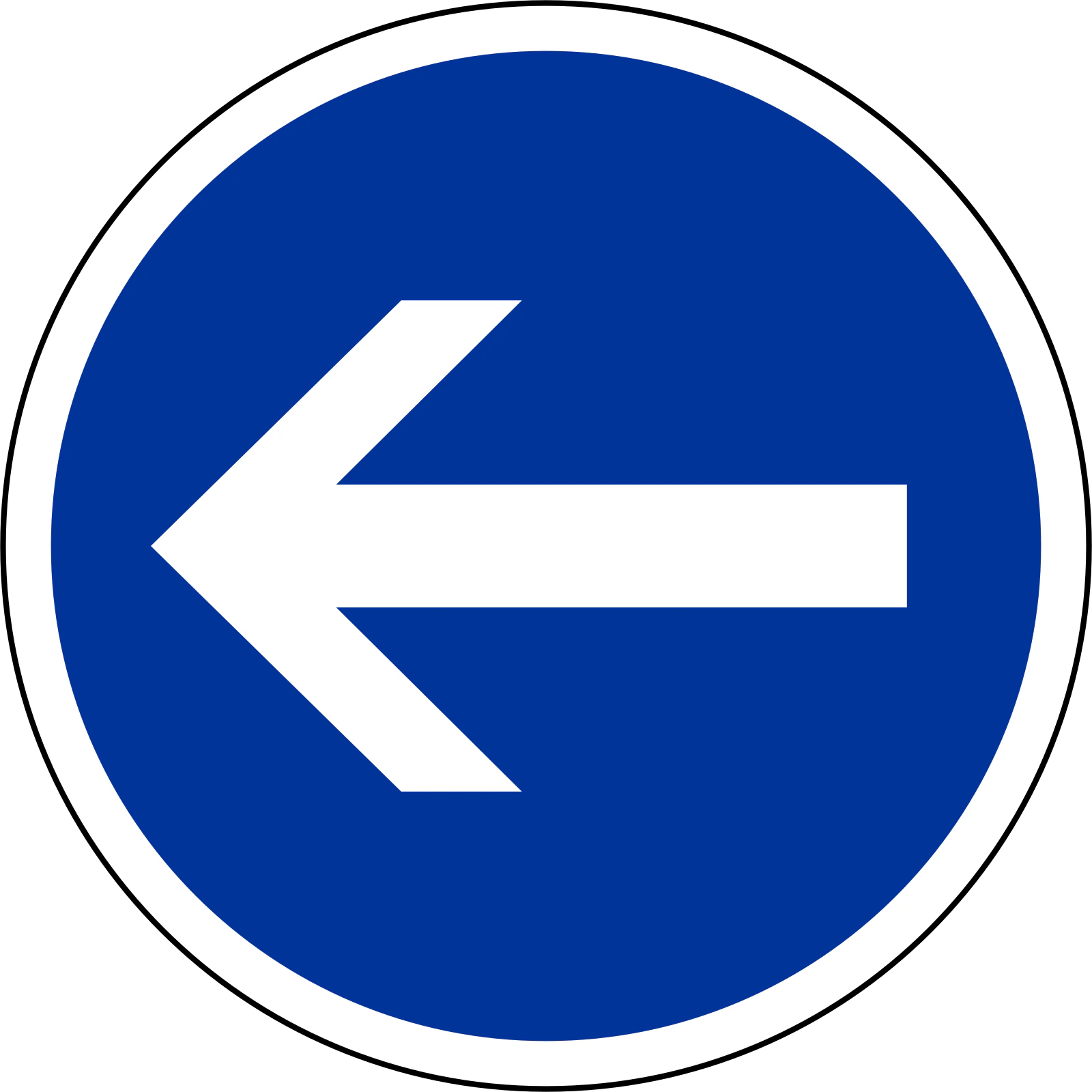 B21-2 - Panneau routier Tourner à gauche