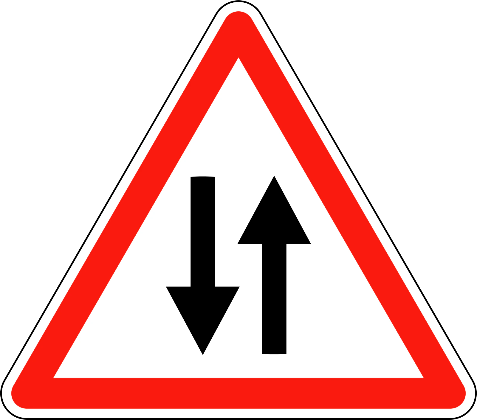 A18 - Panneau routier Circulation à double sens