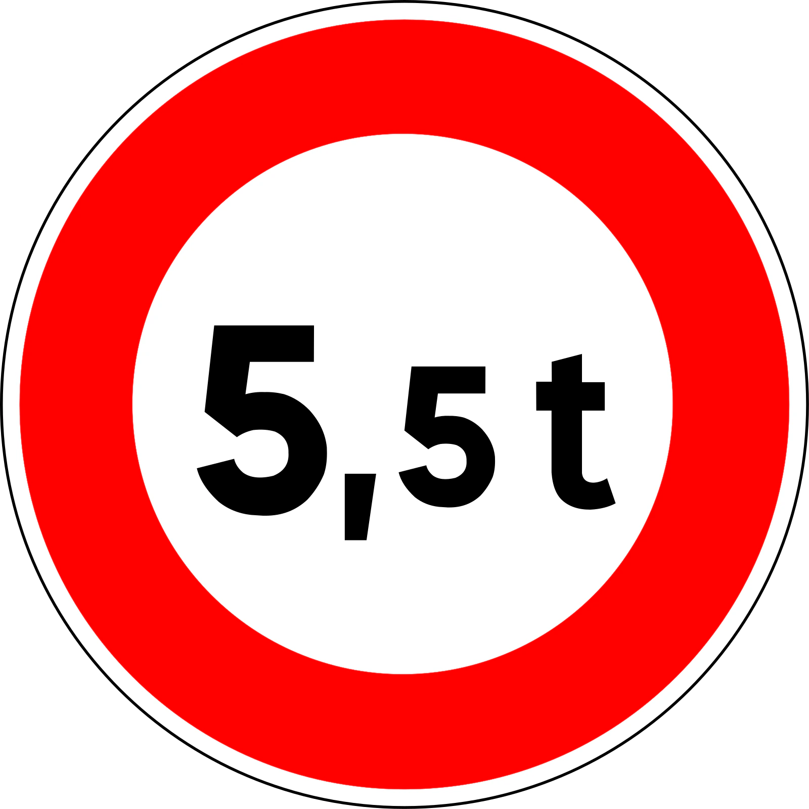 B13 - Panneau routier Limitation de poids