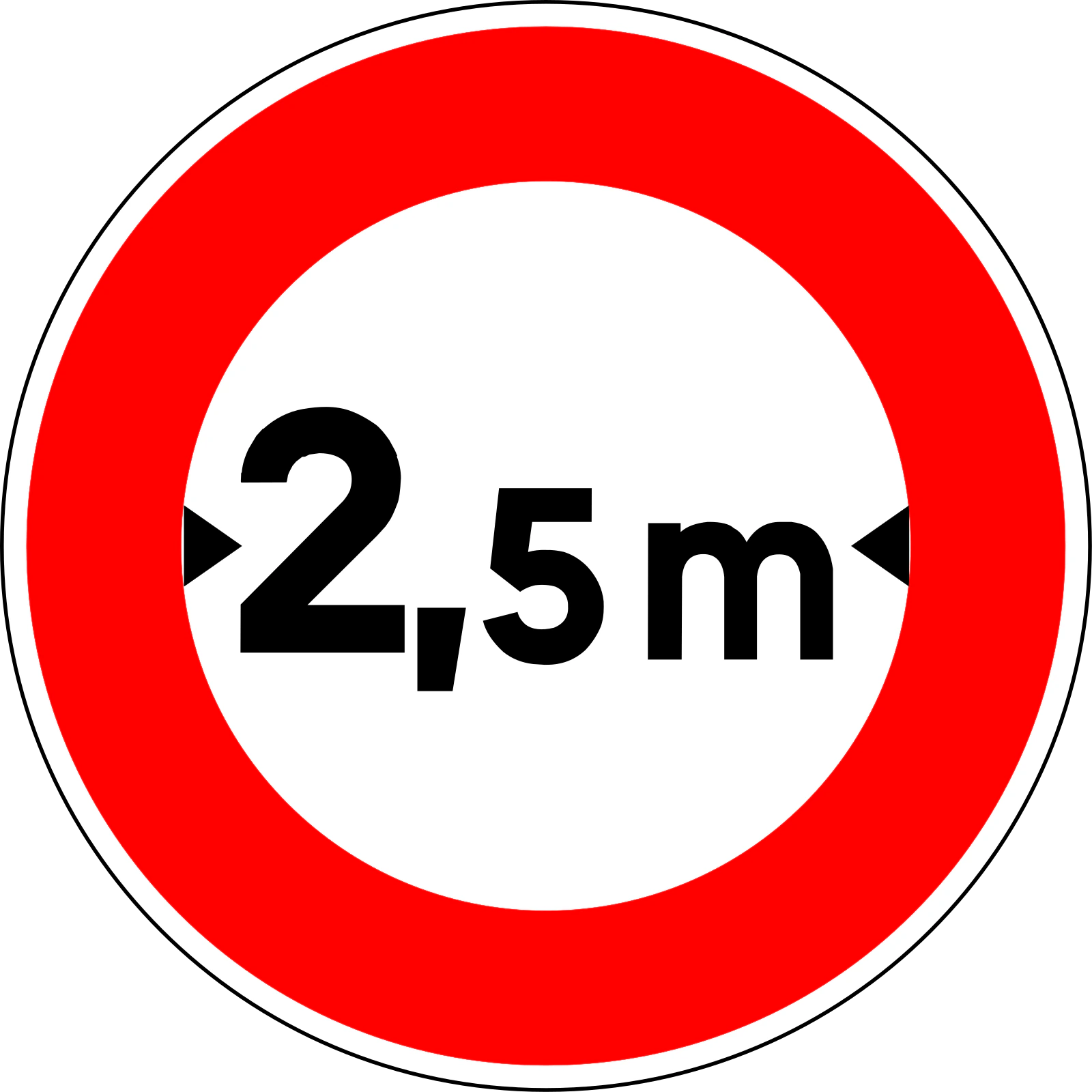 B11 - Panneau routier Limitation de largeur