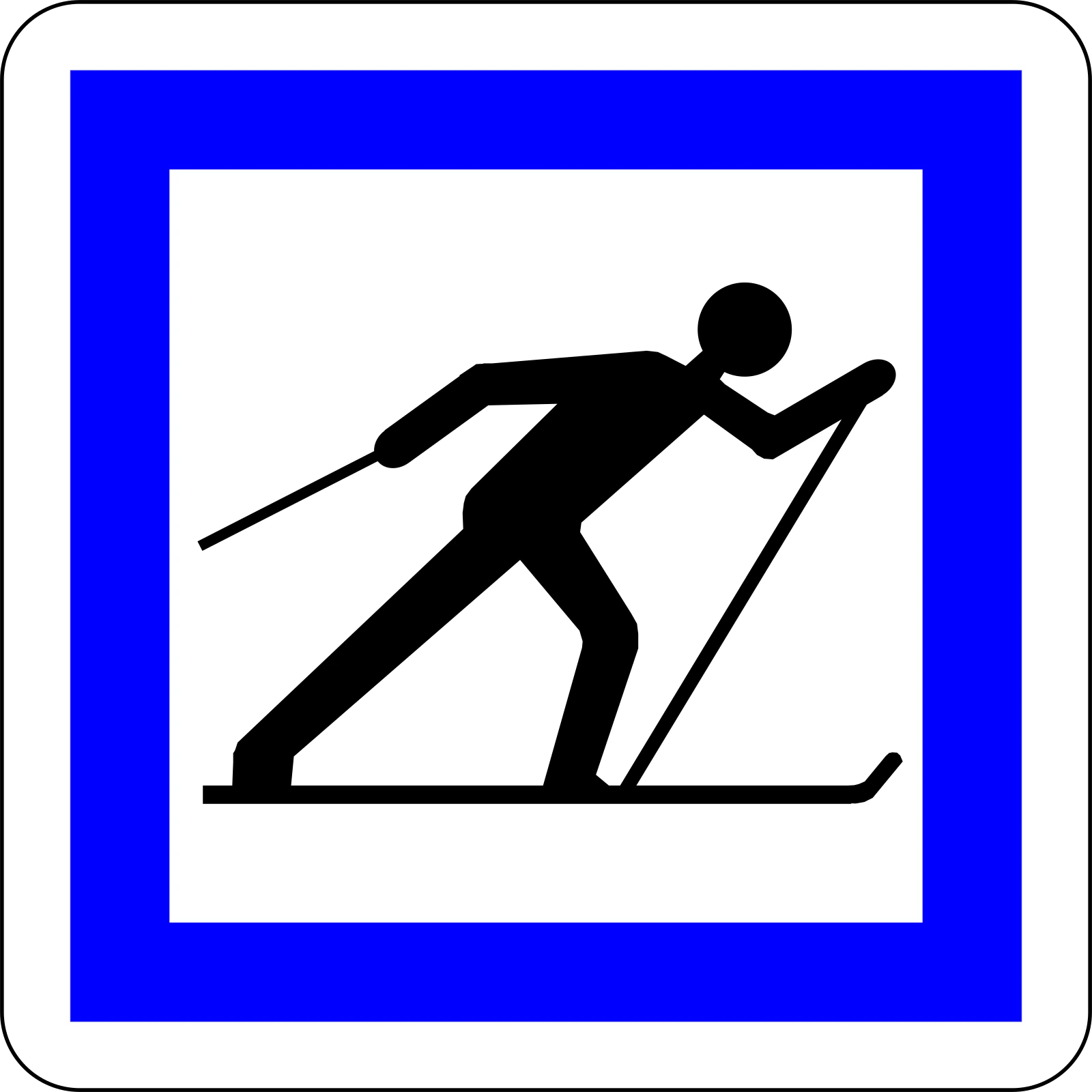 CE6b - Panneau routier Itinéraire sports d'hiver