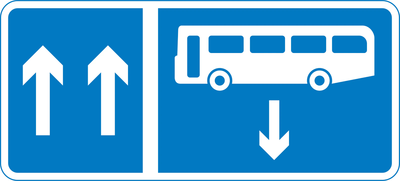 960 - Bus pas ruchu przeciwnego znak drogowy