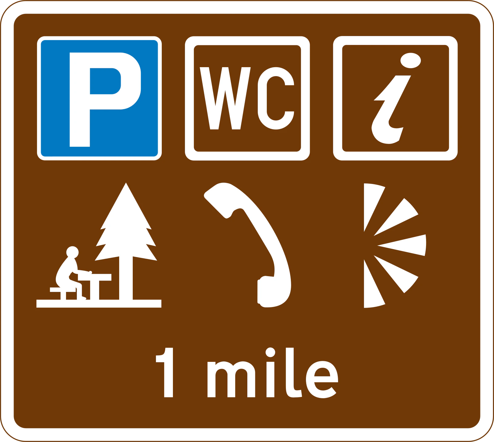 2307 - Parking i udogodnienia turystyczne przed znak drogowy