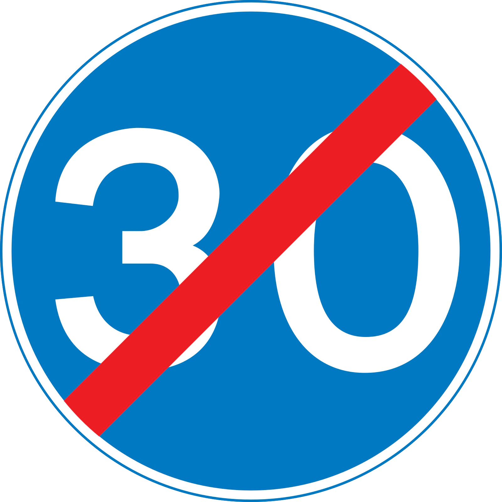 673 - Koniec ograniczenia minimalnej prędkości do 30 mil/h (48 km/h) znak drogowy