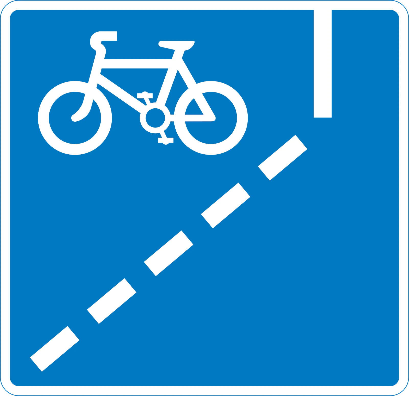 958.1 - Pas biegnący zgodnie z ruchem cyklistów znak drogowy