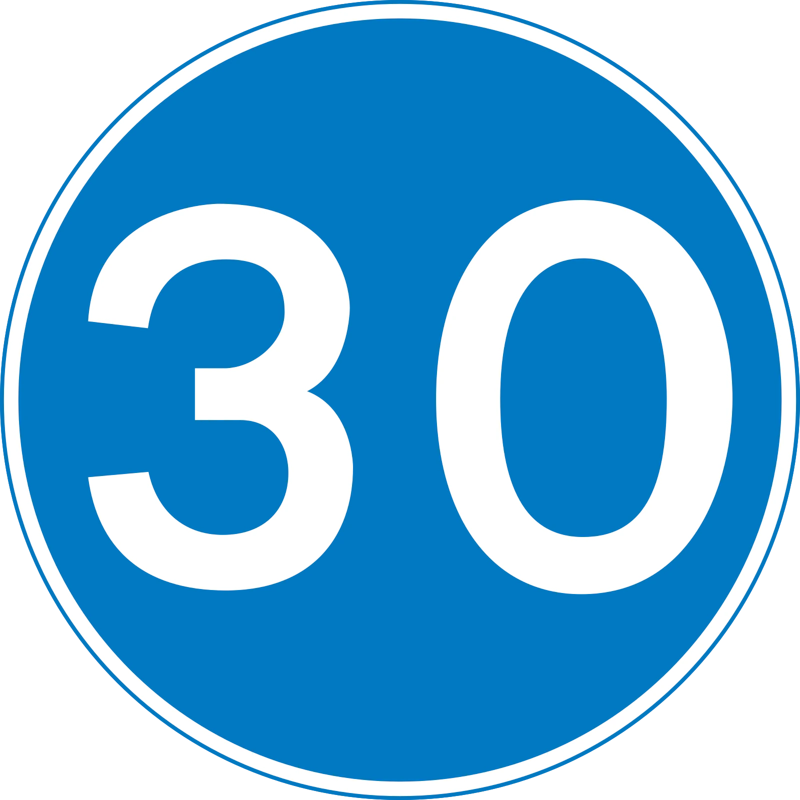 672 - Minimalna prędkość 30 mil na godzinę (48 km/h) znak drogowy