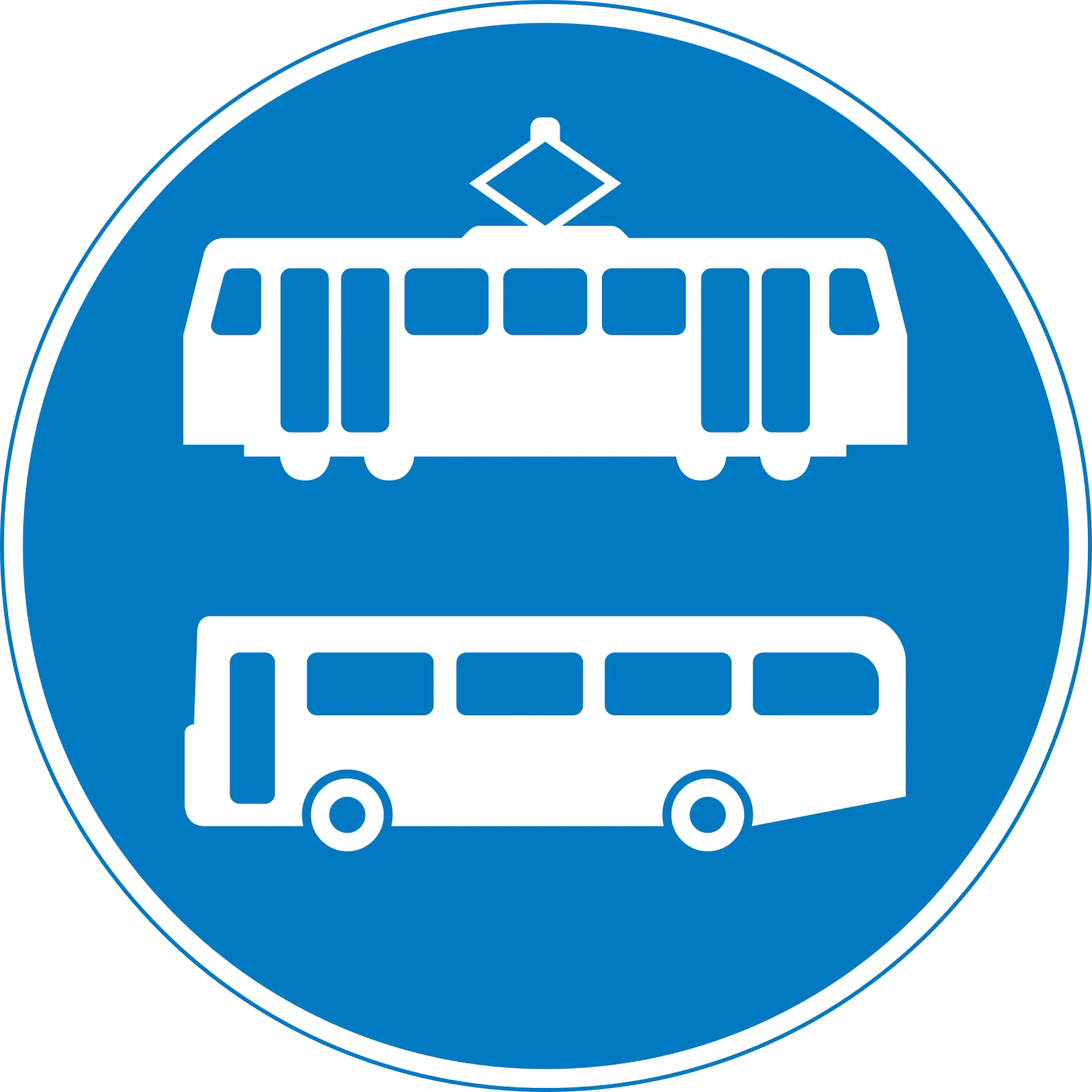 953.1V - Trasa wyłącznie dla autobusów i tramwajów znak drogowy