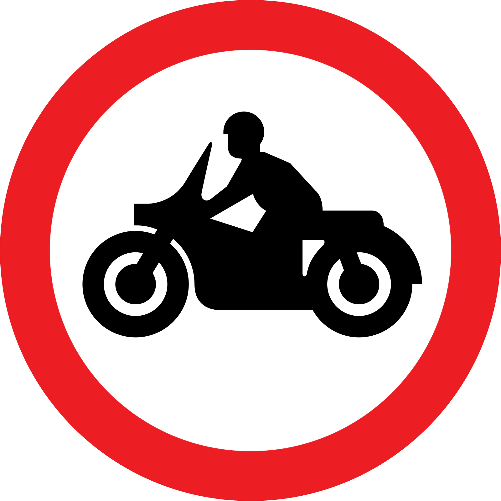 619.2 - Zakaz wjazdu motocykli jednośladowych znak drogowy