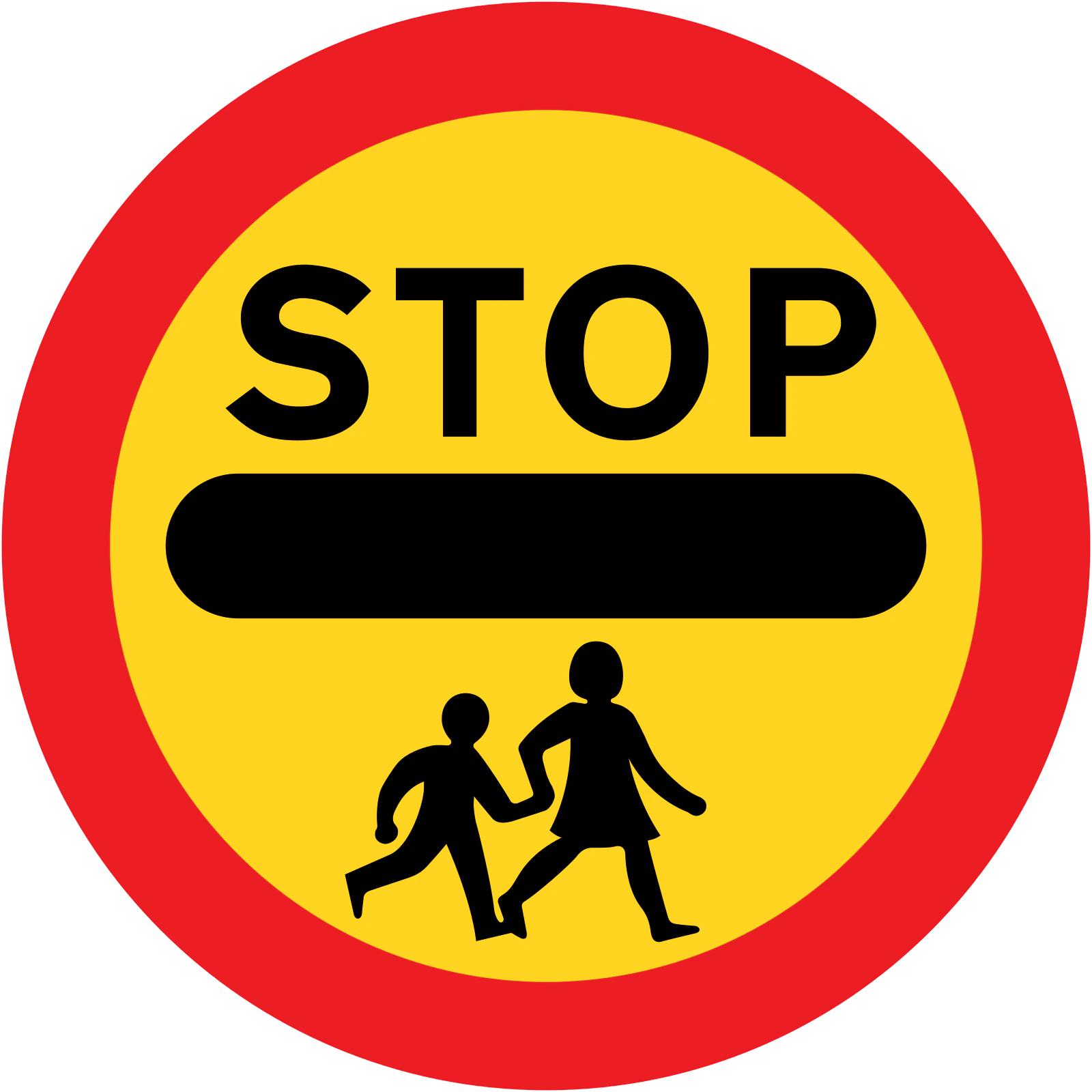 605.2 - Stop, przed przejściem dzieci (znak ręczny) znak drogowy