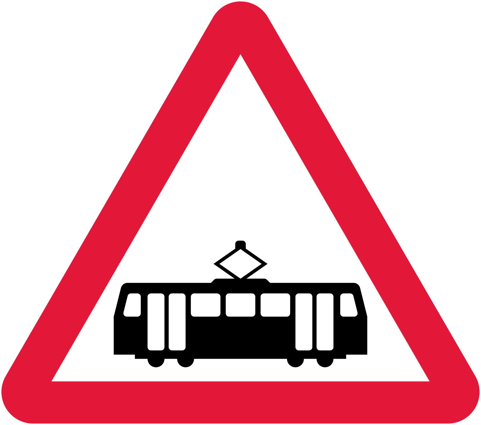 772 - Przewidywane skrzyżowanie z tramwajami znak drogowy