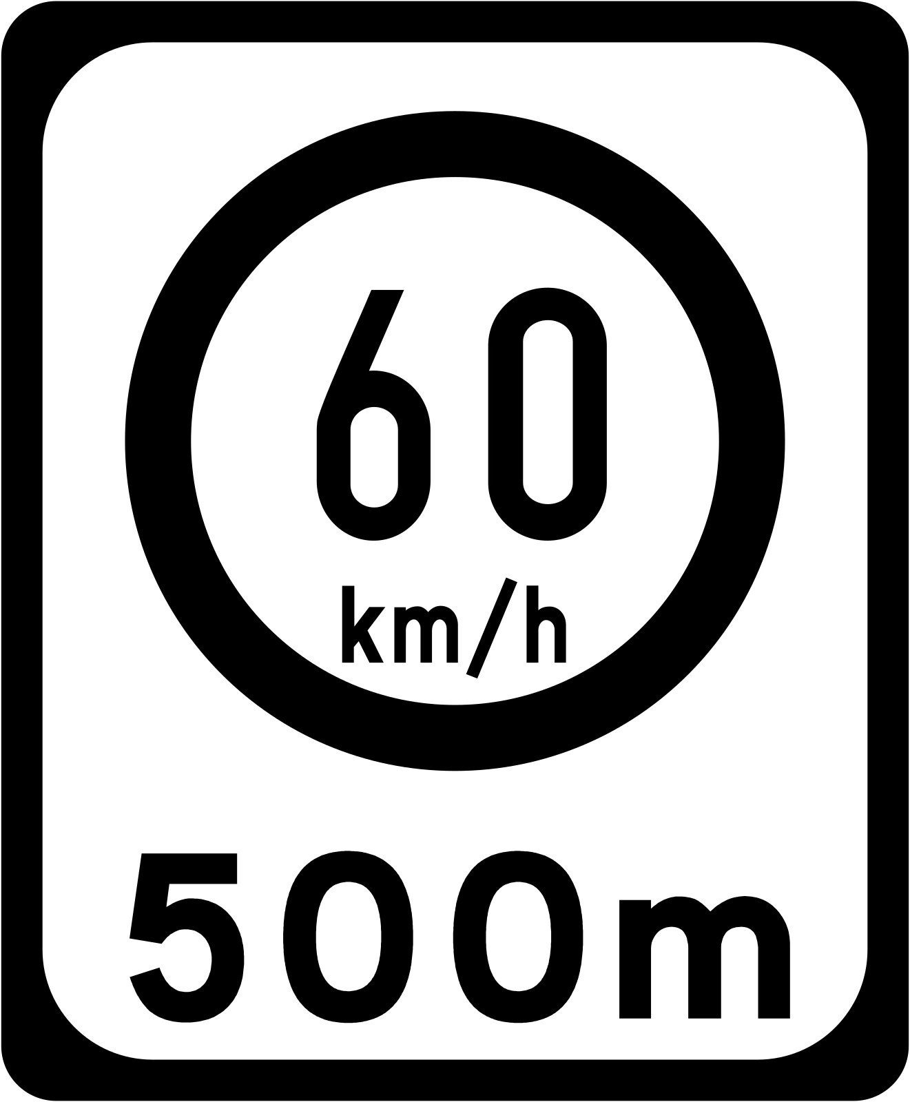 F-401 - Za 60 km/h ograniczenie prędkości znak drogowy
