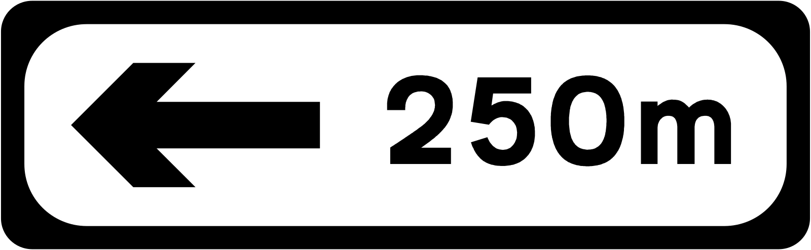 P-004L - Kierunek i Odległość - Lewo znak drogowy