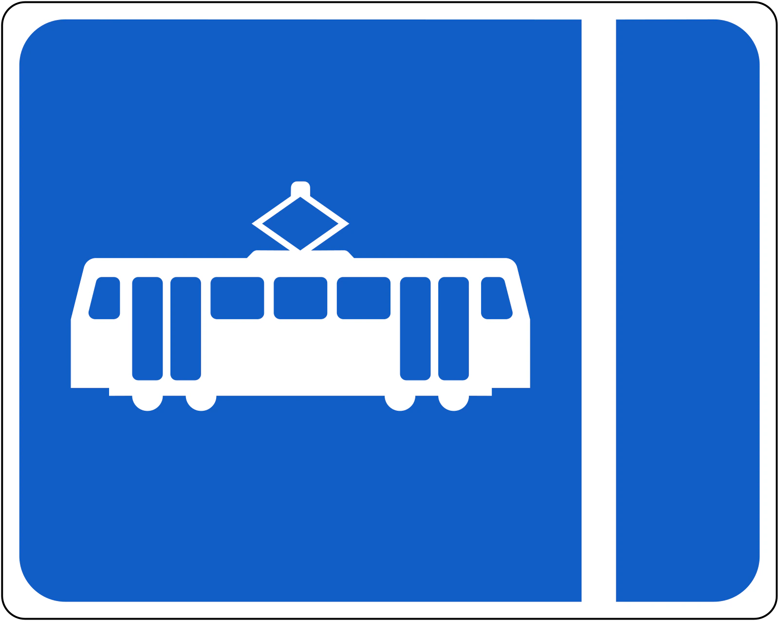RUS-036 - Tor lewego tramwaju znak drogowy