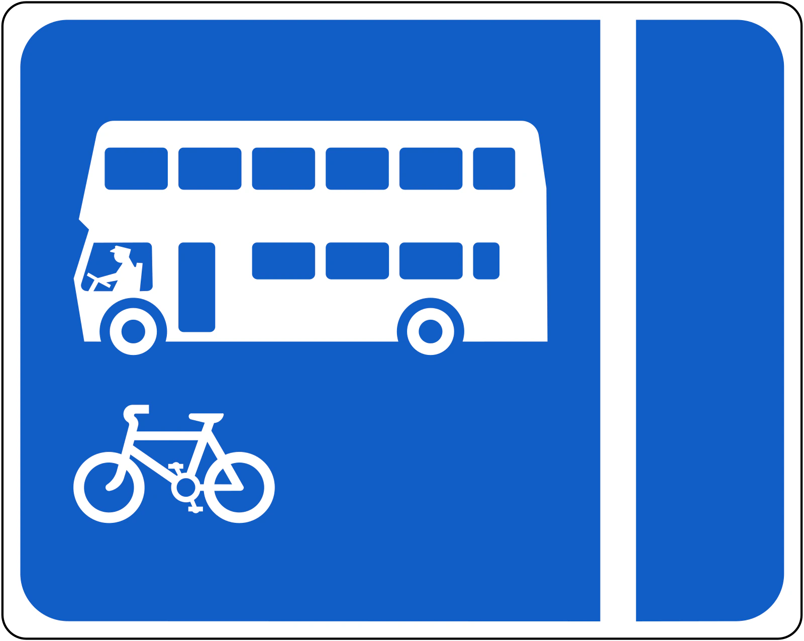 RUS-028 - Pasażerski z - Autobusowy pas ruchu znak drogowy