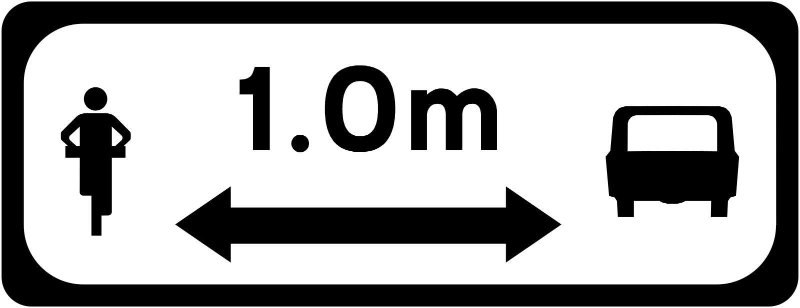 P-071A - Bezpieczne wyprzedzanie rowerzystów 1.0 m znak drogowy
