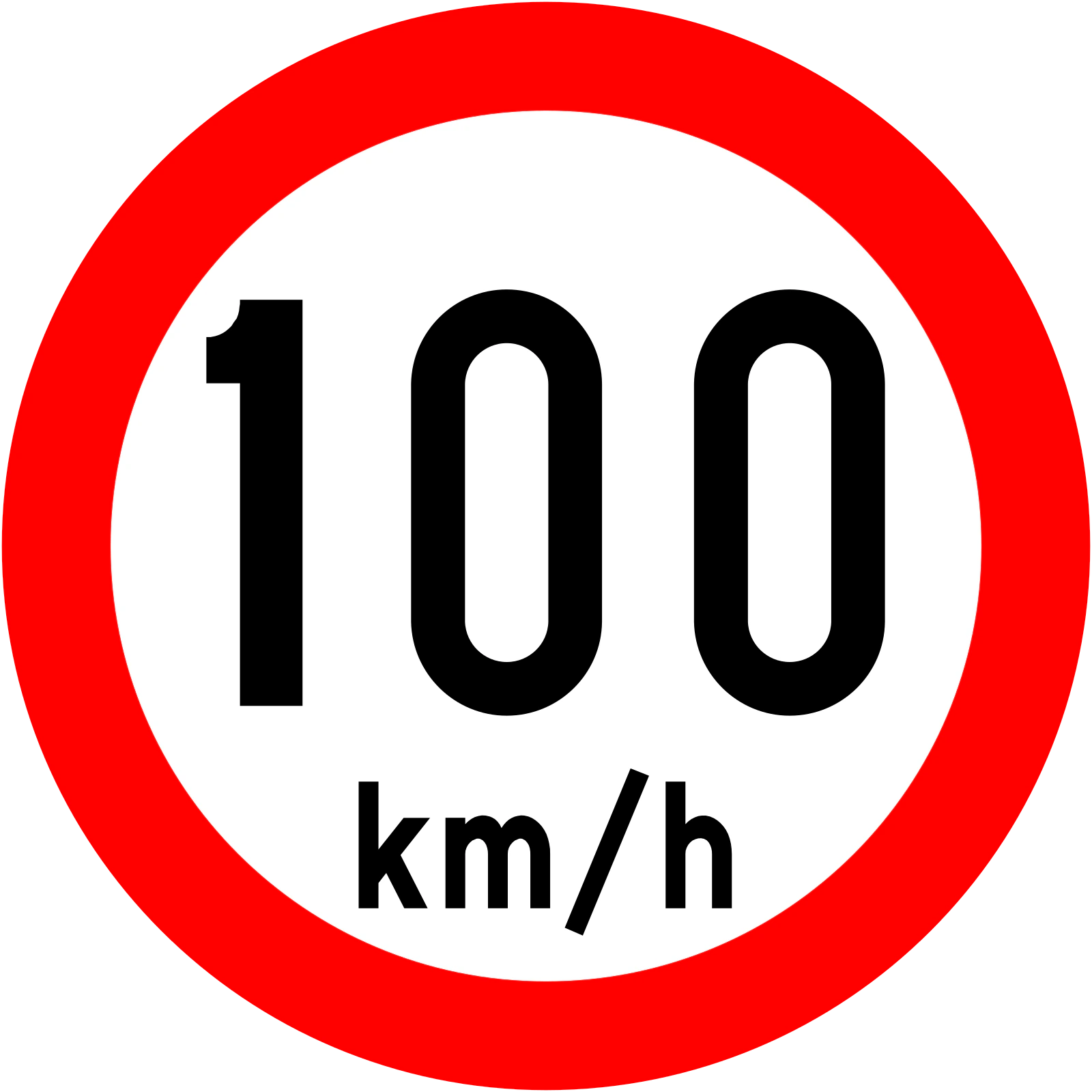 RUS-040 - Ograniczenie prędkości (100 km/h) znak drogowy
