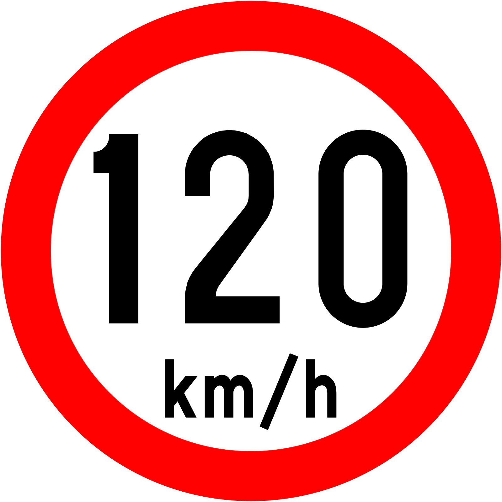 RUS-039 - Ograniczenie prędkości (120 km/h) znak drogowy