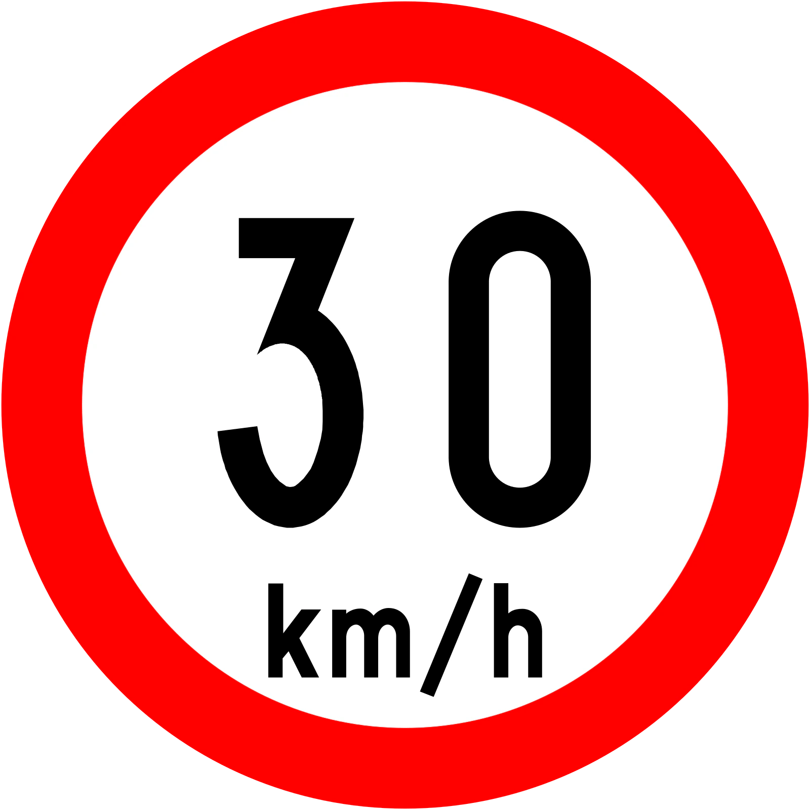 RUS-044 - Ograniczenie prędkości (30 km/h) znak drogowy
