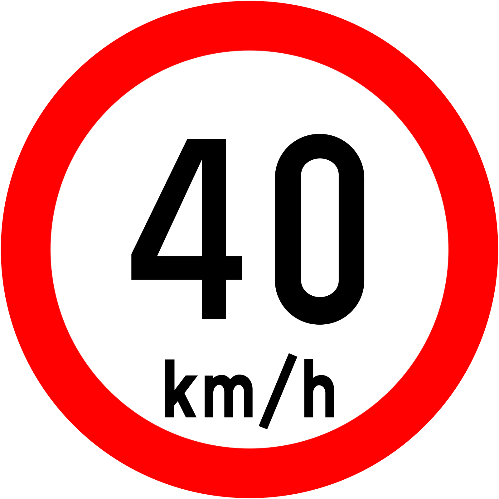 RUS-064 - Ograniczenie prędkości (40 km/h) znak drogowy