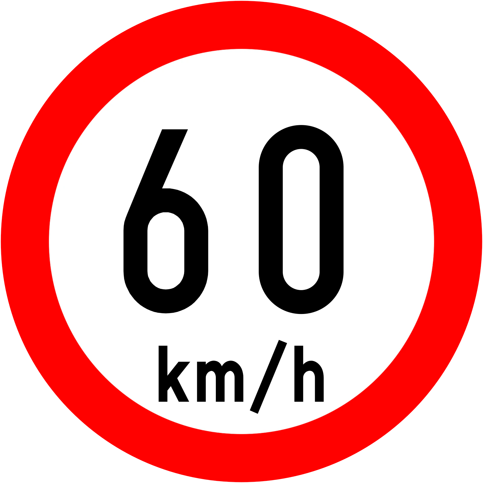 RUS-042 - Ograniczenie Prędkości (60 km/h) znak drogowy