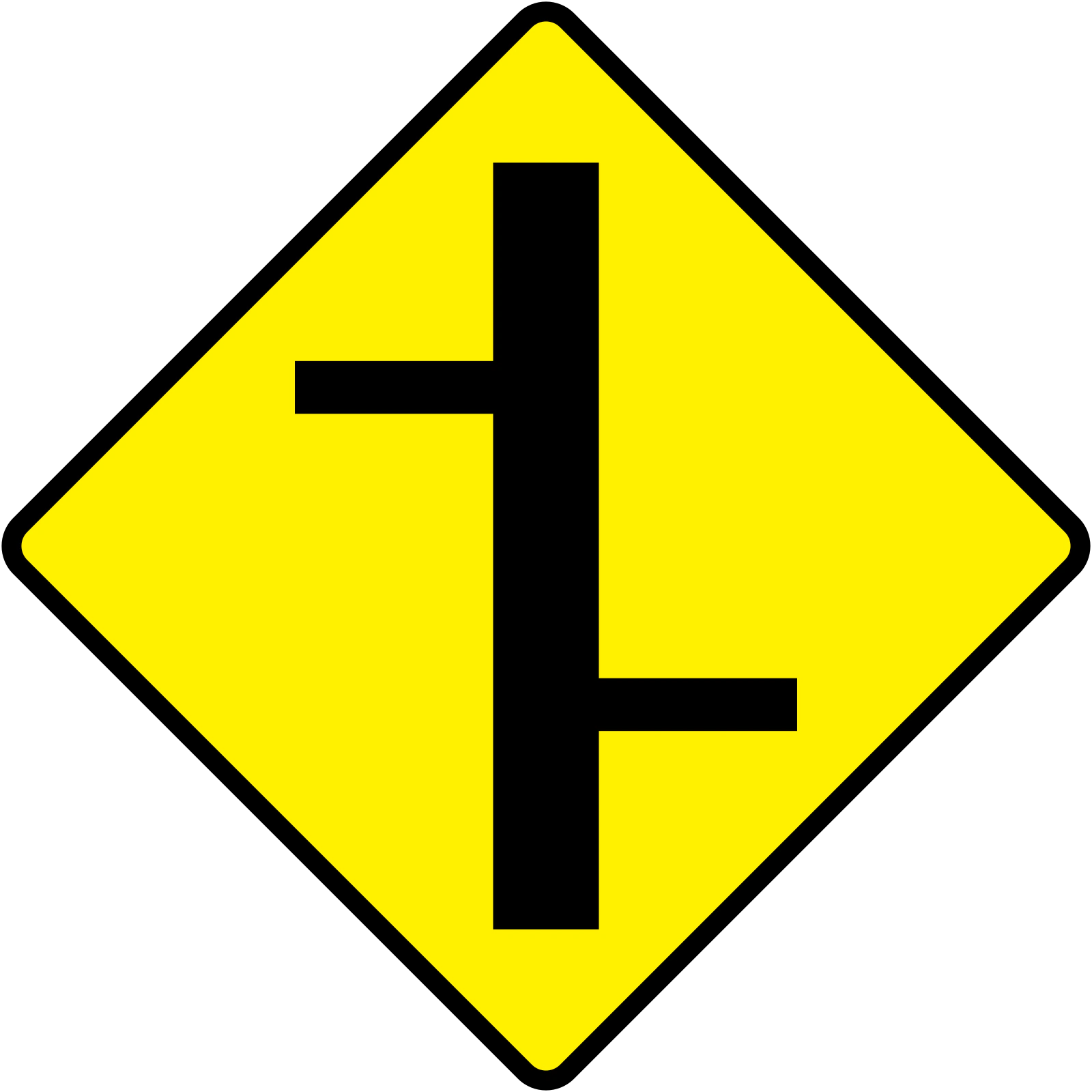 W-007RL - Rozwidlenia Nierównoczesne - Prawe/Lewe znak drogowy