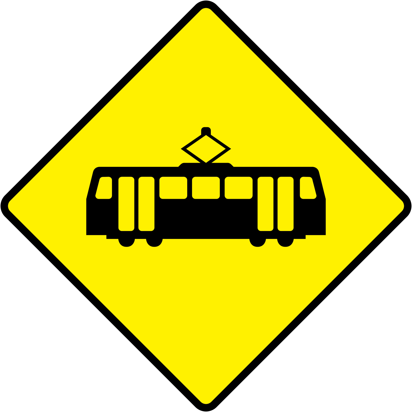 W-124 - Przejazd tramwajowy znak drogowy