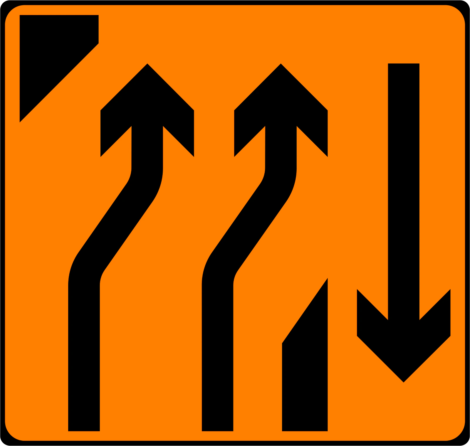 WK-022 - Dwukierunkowy Crossover (wyjazd) znak drogowy