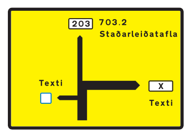 703.2 - Textfeld für lokale Richtungstafel mit Symbol Verkehrsschild