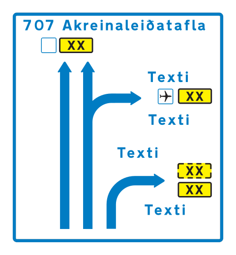 707 - Texttafel für Fahrbahnrichtungsbeschilderung Verkehrsschild