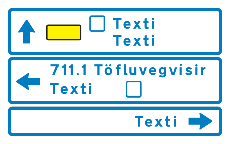 711.1 - Texttafel für Vorwegweiser Verkehrsschild