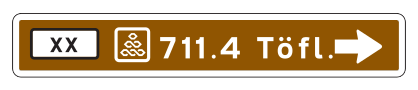 711.4 - Texttafel für Vorwegweiser Verkehrsschild