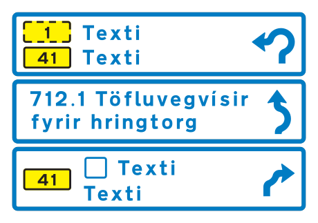 712.1 - Textfeld für Kreisverkehr-Wegweiser Verkehrsschild