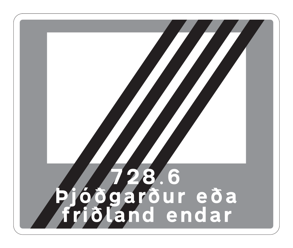 728.6 - Text zur Beendigung von Nationalpark oder Naturschutzgebiet Verkehrsschild