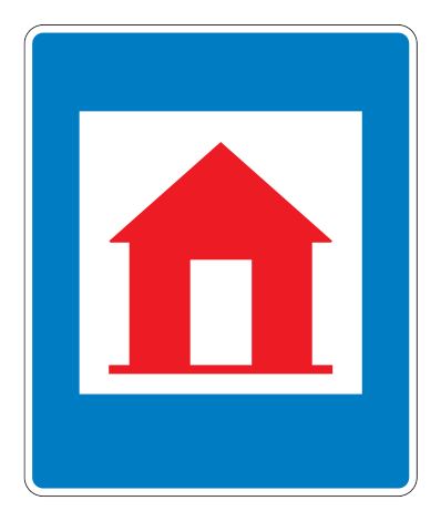 760.7 - Notunterkunft Verkehrsschild