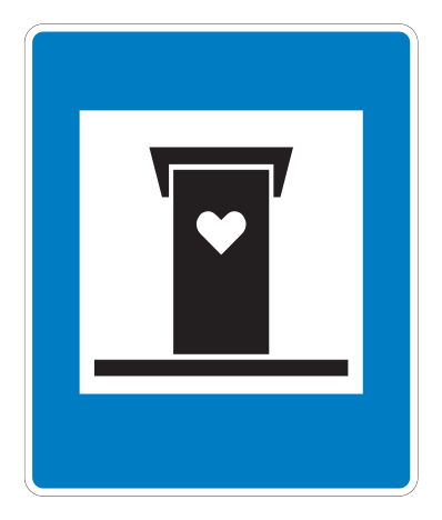 E02.32 - Trockentoilette (Kammer) Verkehrsschild