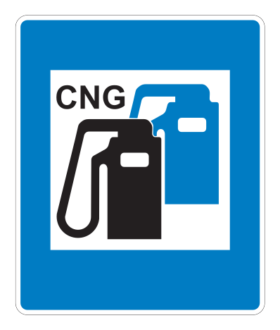 E03.13 - Tankstelle mit Methan Verkehrsschild