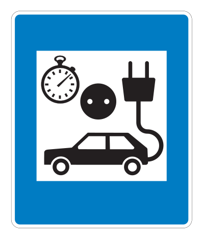 E03.17 - Schnellladen für Elektroautos Verkehrsschild