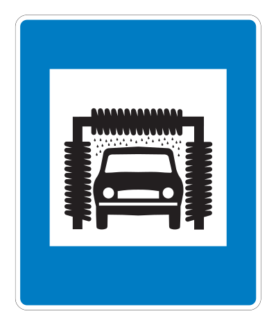 E03.35 - SB-Waschplatz Verkehrsschild