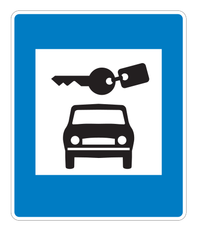 E03.41 - Autovermietung Verkehrsschild