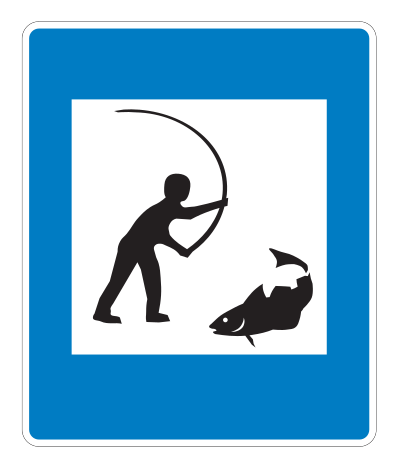 E07.33 - Strandangeln Verkehrsschild