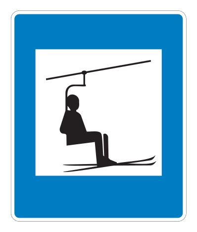 E07.42 - Skilift mit Sesseln Verkehrsschild