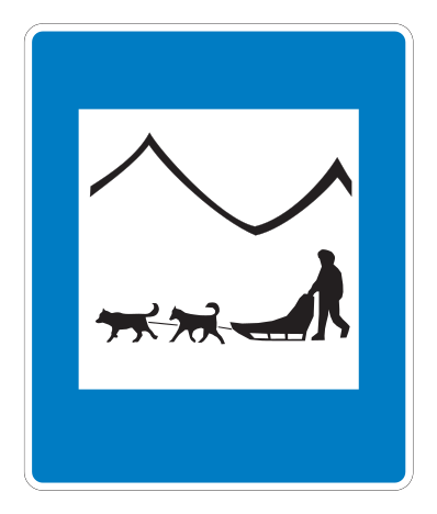 E07.46 - Schlittenhunderennen Verkehrsschild