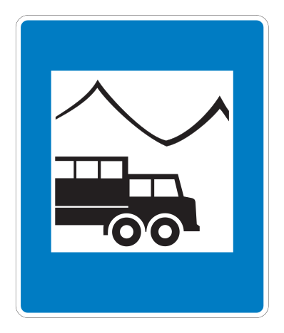 E07.48 - Gletscher-Touren Verkehrsschild