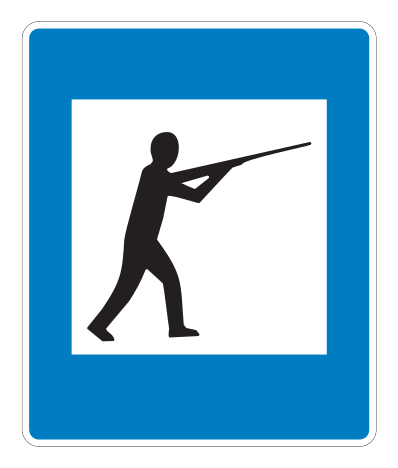 E07.55 - Schießstand Verkehrsschild