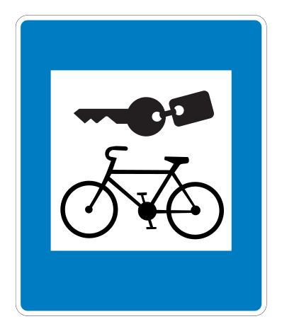 E07.63 - Fahrräder zu vermieten Verkehrsschild