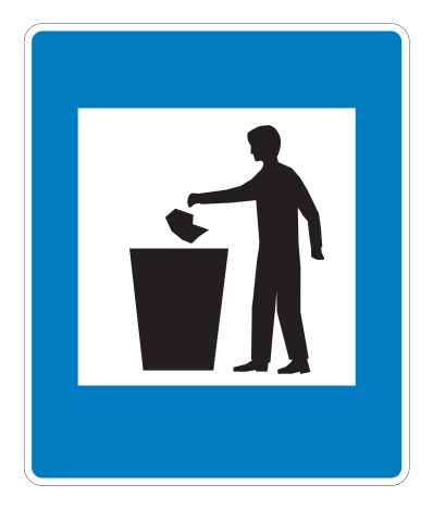 E07.71 - Mülleimer-Schild Verkehrsschild